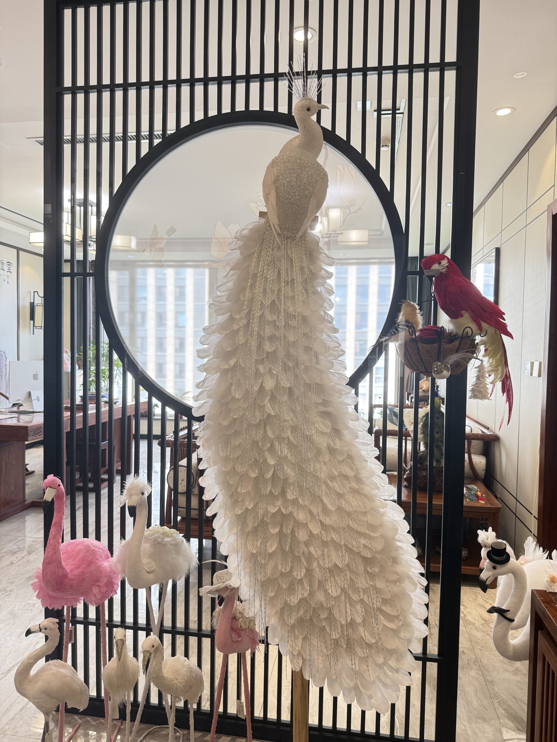 Custom large feather peacock display