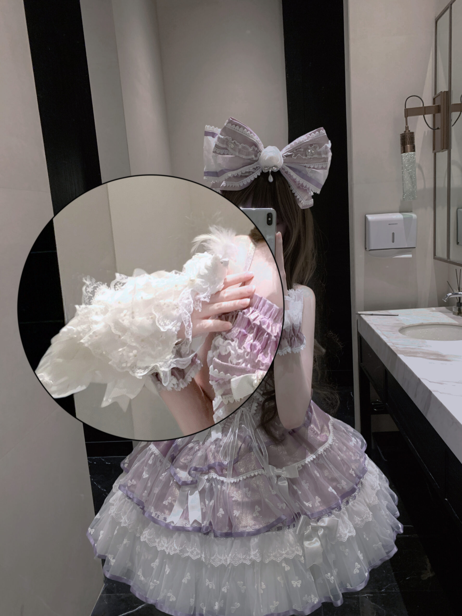 Purple Lolita peacock ring as fashion photo prop