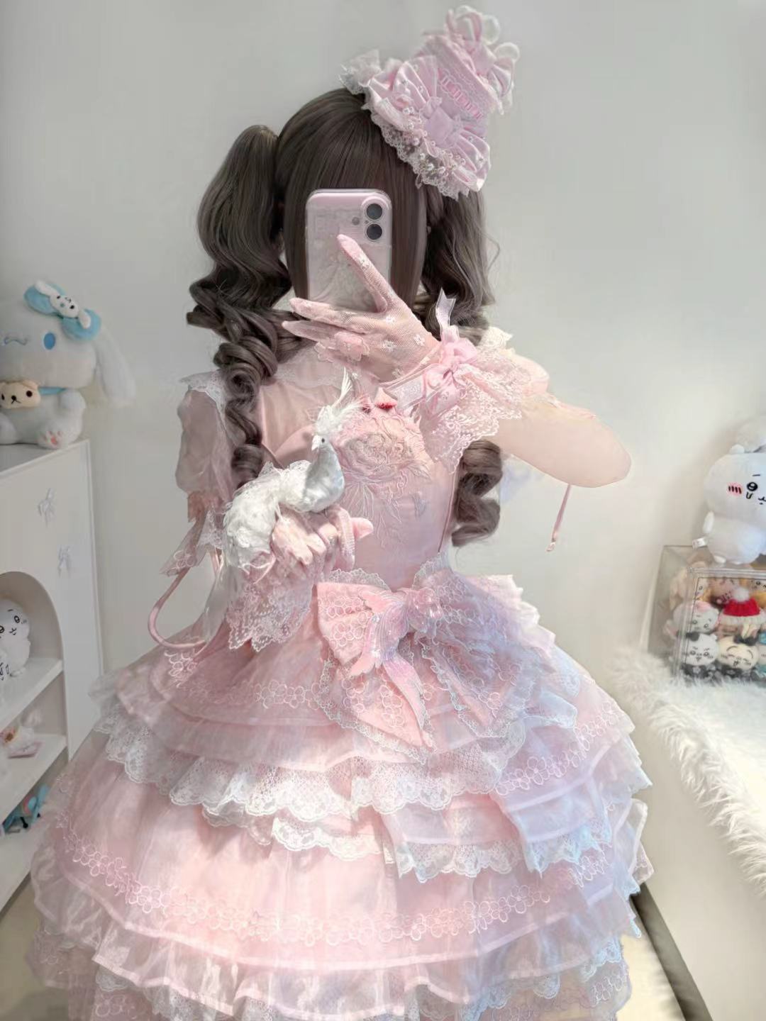Wearable peacock ring toy accessory for Lolita fashion