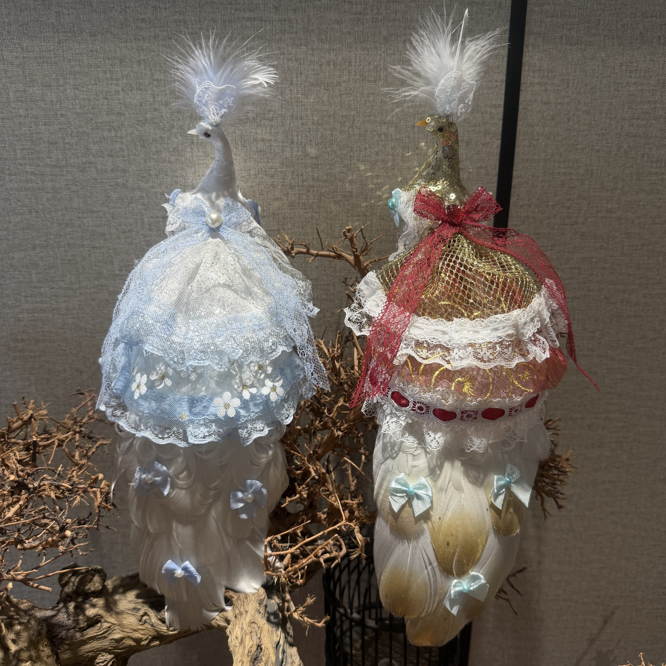 White and gold peacock Lolita gift display